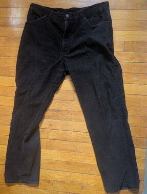 VTG Levis 90s 517 Corduroy Pants Black Bootcut White Tab USA Cotton Blend 36x29